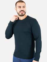 Suéter Calvin Klein Jeans Masculino Crewneck Tricot Mini Logo Azul Marinho