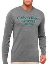 Suéter Calvin Klein Jeans Masculino Tricot CKJ Est.1978 Grafite Mescla