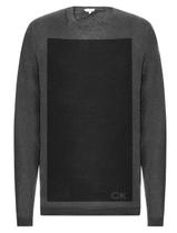 Suéter Calvin Klein Jeans Masculino Tricot CKS Square Preto Chumbo