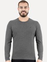 Suéter Calvin Klein Jeans Masculino Tricot Gola Careca com Logo Chumbo