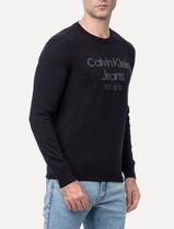 Suéter Calvin Klein Jeans Masculino Tricot Gola Careca Logo 1978 Preto Suéter Calvin Klein Jeans Masculino Tricot Gola Careca Logo 1978 Preto
