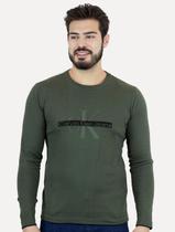 Suéter Calvin Klein Jeans Masculino Tricot Logo Reissue Verde Militar