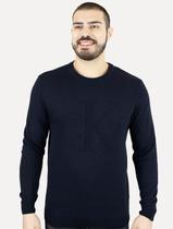 Suéter Calvin Klein Jeans Masculino Tricot Maxi CK Azul Marinho