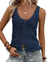 Suéter, camiseta, camiseta, camiseta, algodão feminino, azul escuro, Fisoew