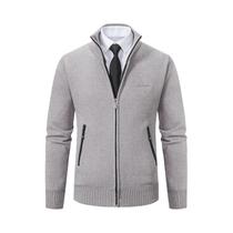 Suéter Cardigã Masculino Grosso E Quente Com Gola Alta, Casual E Solto, Para Primavera, Outono E