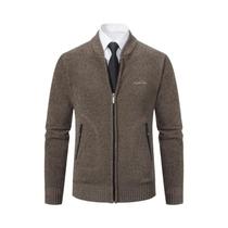 Suéter Cardigã Masculino Grosso E Quente Com Gola Alta, Casual E Solto, Para Primavera, Outono E