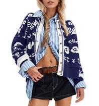 Suéter cardigã MISSACTIVER com estampa floral para mulheres Suéter cardigã MISSACTIVER com estampa floral para mulheres