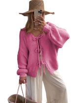 Suéter, cardigã, SKIKYAN, gravata borboleta, grande, feminino, rosado Suéter, cardigã, SKIKYAN, gravata borboleta, grande, feminino, rosado