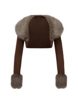 Suéter cardigã WDIRARA Fuzzy Shrug Open Front Coffee XS