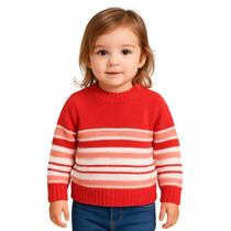 Suéter Cardigan Estampado Blusa Frio Inverno Menina Tricô Lã