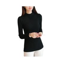 Suéter Casual De Manga Longa Com Gola Alta E Renda Para Mulheres, Outono/Inverno, Listrado E