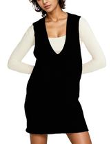 Suéter, colete, Meyhad, decote em V, sem mangas, tricotado, preto, feminino Suéter, colete, Meyhad, decote em V, sem mangas, tricotado, preto, feminino