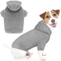 Suéter com capuz para cães Fuzzy Sherpa Fleece Warm para cães de médio porte