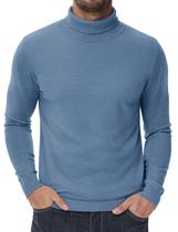 Suéter CRYSULLY de gola alta para homens de manga comprida azul cinza M Suéter CRYSULLY de gola alta para homens de manga comprida azul cinza M