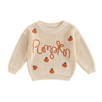 Suéter de bebê Adobabirl com estampa de abóbora de manga comprida unissex