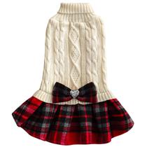 Suéter de cachorro KYEESE para cães pequenos e menina, vestido de gola alta Suéter de cachorro KYEESE para cães pequenos e menina, vestido de gola alta