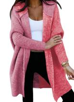 Suéter de cardigã Astylish feminino com capuz com capuz de frente aberta