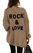 Suéter de cardigã feminino PRETTYGARDEN, com frente aberta, marrom Suéter de cardigã feminino PRETTYGARDEN, com frente aberta, marrom