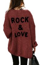 Suéter de cardigã feminino PRETTYGARDEN, com frente aberta, vermelho ferrugem Suéter de cardigã feminino PRETTYGARDEN, com frente aberta, vermelho ferrugem