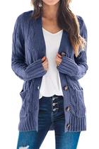 Suéter de cardigã feminino PRETTYGARDEN tricotado azul cinza Suéter de cardigã feminino PRETTYGARDEN tricotado azul cinza