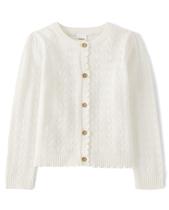 Suéter de cardigã Gymboree, de manga comprida, clássico, branco, 5T Suéter de cardigã Gymboree, de manga comprida, clássico, branco, 5T