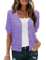 Suéter de cardigã IECCP Summer Trendy Lightweight Roxo