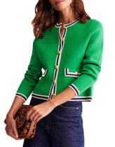 Suéter de cardigã YEXPINE Open Front Color Block Green Feminino