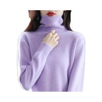 Suéter De Cashmere Com Gola Alta De Plush De Mink Para Mulheres Outono Inverno Dbr-018