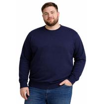 Suéter De Frio Masculino Tricot Liso Gola Redonda Plus Size Delkor