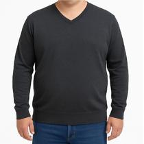 Suéter De Frio Masculino Tricot Liso Gola V Plus Size Delkor