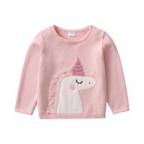 Suéter De Inverno Quente Para Menina Com Estampa De Unicórnio, Pulôver Grosso E Solto, Tops Sólidos