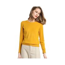 Suéter De Lã De Cashmere Com Decote Redondo Para Mulheres Em Tamanho Grande, Pulôver De Manga Longa