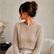Sueter De Lã Feminino Blusa de Frio Tricot Quente, confortável e Elegante