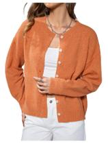 Suéter de malha canelada SweatyRocks Fall Button Down