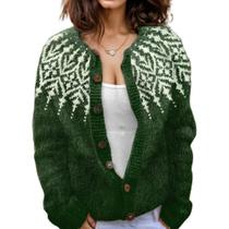 Suéter de malha feminino Akivide com estampa floral de outono