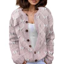 Suéter de malha feminino Akivide com estampa floral de outono Suéter de malha feminino Akivide com estampa floral de outono