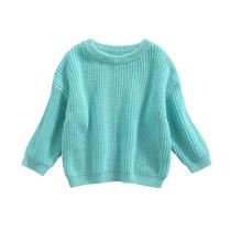 Suéter de malha Pivanzore Baby Girl Boy Toddler Warm Cyan