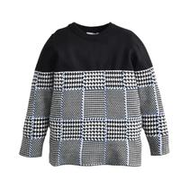 Suéter De Malha Xadrez Para Meninos, Tops Pullover Com Alças Para Crianças, Roupas Para Bebês