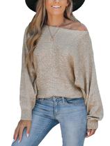 Suéter de manga comprida CUPSHE Off The Shoulder para mulheres