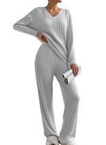 Suéter de manga comprida SHEWIN de pijamas, conjuntos de 2 peças para mulheres