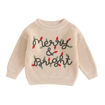 Suéter de Natal Beautooly Baby Candy Cane tricotado 0-3M Suéter de Natal Beautooly Baby Candy Cane tricotado 0-3M