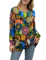 Suéter de Natal YESNO com estampa gráfica feminina de tamanho grande