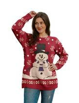 Suéter de Natal YESNO com estampa gráfica feminina de tamanho grande