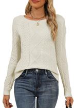 Suéter de pulôver feminino Cakulo 2024 Fall Cable Knit Vintage Suéter de pulôver feminino Cakulo 2024 Fall Cable Knit Vintage