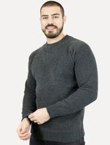 Suéter Dixen Masculino Slim Gola Média Grafite Mescla