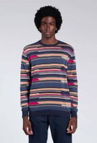 Suéter Docthos Slim Bloco De Listras Coloridas