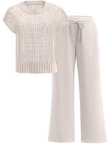 Suéter e Calças Soltas ANRABESS - Conjunto de Roupas Femininas em Duas Peças Suéter e Calças Soltas ANRABESS - Conjunto de Roupas Femininas em Duas Peças