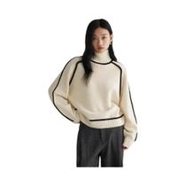 Suéter Elegante De Malha Para Mulheres Com Gola Alta E Manga Longa, Pulôver Quente Para Outono E