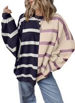 Suéter EVALESS, feminino, moderno, de grandes dimensões, tricotado