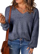 Suéter Eytino Plus Size para mulheres com decote em V 4X Ivy
